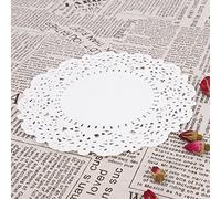 Aumotop Centrini di Carta Pizzo Bianco Usa e Getta Che Assorbono Olio Prevengono L'attaccamento della Torta per Accessori per Strumenti di Cottura 150 Pezzi Pasticceria e Barbecue