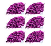 Aumotop Cheerleader Elastic Pom Poms Squad Sports Party Dance per Giocatori Partite 6 Pezzi 7 Colori (Rosa Rossa)