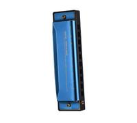 Aumotop Chiave di C Armonica a Bocca Diatonica con Ance in ABS Design della Superficie a Specchio Armonica Blues 10 Fori per Principianti e Professionisti, Ideale per Studenti e Bambini Viola (Blu)