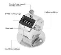 Aumotop Contatore Portatile Berm a 4 Cifre in Lega di Alluminio Color Argento con Base, Facile da Usare per Il Flusso del Traffico, per Varie Statistiche di Dati