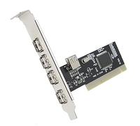 Aumotop Convertitore Ad Alta velocità per Scheda di Espansione PCI per Adattatore Hub USB 2.0 a 4 Porte, Accessori Universali PC Chip VIA VT6212L, Materiale Lavagna Nera