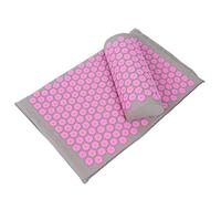 Aumotop Cuscinetto Massaggiante per Digitopressione e Cuscino Combinato per Alleviare lo Stress e Migliorare la qualità del Sonno in Schiuma Blu Cielo 68 X 42 Cm (Pulsante rosa grigio chiaro)