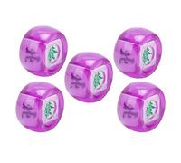 Aumotop Dadi Leggeri per la Direzione del del Mahjong da 5 Pezzi per casinò e Giochi da Tavolo, Dadi in Plastica Resistente Est Sud-ovest Nord, Perfetti L'intrattenimento Casual (Viola trasparente)