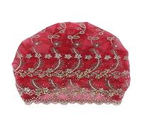 Aumotop Fascia per la Testa con Turbante retrò Europeo, Progettata Comodamente per le Donne, Abbigliamento Casual, Escursionismo, Campeggio, Design Elegante con Perline (Vino Rosso)