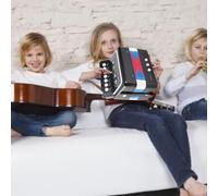 Aumotop Fisarmonica Giocattolo Strumento Musicale per Bambini 7 Tasti per Imparare le Filastrocche, Aspetto Attraente, Materiale Plastico Sicuro e Durevole (Nero)