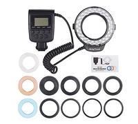 Aumotop Flash Anulare Luce Macro Ring Flash LED 3000K-15000K GN15 Controllo Alimentazione con 3 Diffusori per Videocamere e Videocamere