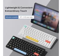 Aumotop IBlancod Tastiera Wireless Dual-mode Tastiera Ad Asse Basso da 84 Tasti Design Alla Moda Supporto Mac/per Lavoro D'ufficio e Giochi/Bianco (Nera)