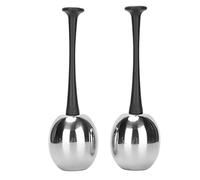 Aumotop Il Massaggiatore Facciale Portatile in Acciaio Inossidabile Beauty Ice Globes Riduce Il Gonfiore 2 Pezzi per Spa (Maniglia nera)
