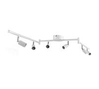 Aumotop Kit di Illuminazione a Binario, Testa della Lampada Ruotabile Faretto da Soffitto a 6 Vie Attacco Base GU10 Faretto da Interno Moderno per Artistica e Soggiorno 85-265 V (#1)