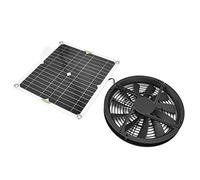 Aumotop Kit Ventola di Scarico per Pannello Solare Impermeabile da 100 W Ventilatore di Scarico Rotondo da 10 Pollici per Capannone Serra Pollaio, Plastica Siliconica 12V 2A 100W Tasso Conversione