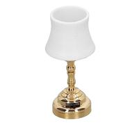 Aumotop Lampada da Tavolo in Miniatura per Casa delle Bambole con Luce da Scrivania per la Decorazione della Ricreazione, Colore Bianco 5,3 Cm con Batteria Incorporata