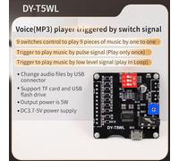 Aumotop Lettore MP3 da 5 W Modulo Audio Controllo Actuator Lettore Audio per Effetti Sonori di Scena Plastica + Metallo 45 * 45 Mm 1 * Modulo