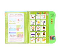 Aumotop Libro Sonoro Elettronico per Bambini Divertimento Nell'apprendimento delle Parole Spagnole per Bambini Dai 3 Anni in su Plastica Resistente 25 X 22,5 X 2,5 Cm (Verde)