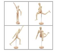 Aumotop Manichino Umano in Legno da 13 Cm per Disegno Artistico con Giunti Elastici, Ideale per Lavori di Schizzo e Pittura (Circa 13 cm)