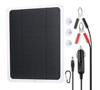 Aumotop Mantenitore di Carica di Mantenimento per Batteria Solare Portatile da 12 V - Kit Ricarica per Pannello Solare Impermeabile Marino Automobilistico - Leggero Motociclette da Barca, Nero