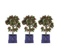 Aumotop Micro Piante Paesaggistiche Modello di Albero da Frutto Artificiale Colorato per Casa delle Bambole in Scala 1:12, Design a Foglie a Strati, 3 Pezzi per L'esposizione del Giardino della Casa