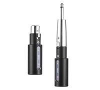Aumotop Microfonico XLR Wireless 2.4G Connessione Stabile Perfetto per Eventi Dal Vivo Trasmettitori Microfonici Dinamici Ricevitori per Spettacoli Matrimoni, Nero Taglia:1 Set