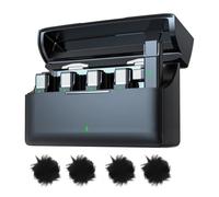 Aumotop Microfono Avanzato per Microfonico Wireless 2.4G con Clamp/Holder di Accoppiamento Automatico per 14/13 Kit di Streaming Live Interviste, Vlog, Confezione da 4 (Tipo C)