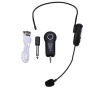 Aumotop Microfono Indossato con Testina Wireless Batteria a Lunga Durata Ricaricabile per Staffa per Fascia Altoparlante con Amplificatore Vocale (1 a 1)