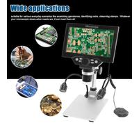 Aumotop Microscopio Digitale Lente D'ingrandimento 12MP 1-1200X per Francobolli di Pietre Preziose Cellule Vegetali, Display LCD da 7 Pollici Adatto per L'identificazione di Gioielli (senza batteria)