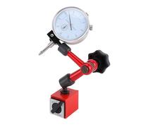 Aumotop Mini Base Magnetica Base Magnetica Flessibile Supporto Comparatore Indicatore Indicatore Elettronico Kit di Strumenti in Metallo per Ispezione Campo di Precisione del Pezzo Rosso Argento (1)