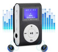 Aumotop Mini Lettore Musicale MP3 Portatile con Clamp/Holder in Metallo con Scheda di Memoria di Supporto per Schermo LCD da 0,8 Pollici, per un Facile Ascolto in Movimento, Ideale Corsa/palestra,