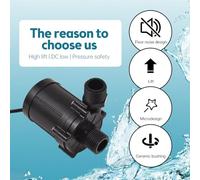 Aumotop Mini Pompa Ad Immersione a Basso Rumore da 90 Gradi, Vattenpump da 12 V, Motore Brushless con Sollevamento 12 M, Pompa Dell'acqua Potenziata 700 L/h per Lavastoviglie Tavolo, Booster V