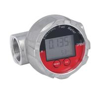 Aumotop Misuratore di Portata con Display LCD, Manometro Digitale a Turbina Ad Alta Precisione, Involucro in Lega di Alluminio, Batterie Integrate, Adatto per, Acqua, Benzina