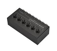 Aumotop Mixer Stereo Mixer Audio Portatile a 6 Audio con Controllo del Volume per Lettore di Cassette Computer Bar Party