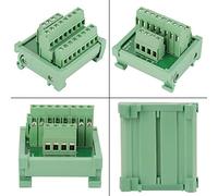 Aumotop Modulo per Montaggio su Guida DIN Scheda Distribuzione Alimentazione, Modulo Morsettiere 2 Ingressi 8 Uscite per Automazione di Fabbrica, Distribuzione Alimentazione 25A