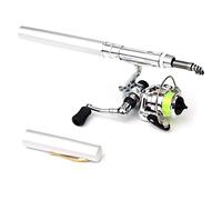 Aumotop Mulinello da Pesca Pieghevole Tascabile Compatto Combo Mini Penna Kit Canna da Pesca Telescopica Leggera Mulinello Kit per Pescatori in Movimento Lega di Alluminio e Fibra di Acciaio (1,6