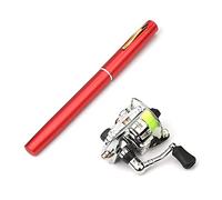 Aumotop Mulinello da Pesca Pieghevole Tascabile Compatto Combo Mini Penna Kit Canna da Pesca Telescopica Leggera Mulinello Kit per Pescatori in Movimento Lega di Alluminio e Fibra di Acciaio (1,6