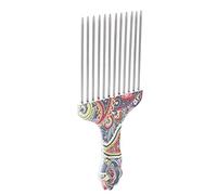 Aumotop Pettine per Capelli Professionale per Capelli Ricci Spessi - Districante Dal Design Ergonomico Realizzato in Acciaio Inossidabile di Alta qualità (fiore in vita K4)