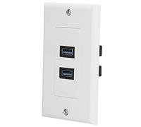 Aumotop Piastra da Parete USB 3.0 a Doppia Presa Pannello Composito a 2 Porte con Ricarica Rapida per Uso Domestico, Installazione Plug and Play