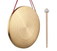 Aumotop Piatti Gong a Mano in Ottone da 15 Cm con Martello Rotondo per Bambini Che Migliorano il Senso del Ritmo, per Suonare in Cappella e All'opera, Ottone, Diametro Gong di 30 Cm, Giocattolo (30