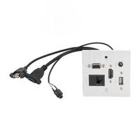 Aumotop Presa Multimediale Lega di Alluminio USB HD VGA 3,5 Mm Presa di Rete RJ45 a Muro, Materiale Alta qualità, Installazione Semplice per Cavi Domestici Ordinati e funzionalità