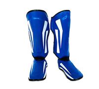 Aumotop Protezioni per le Gambe da Kickboxing Protezioni per Tibie Durevoli Attrezzature da Sparring Allenamento MMA, i Piedi delle Gambe in Pelle PU Arti Marziali, M/L (M)