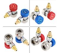 Aumotop R134A Connettore Attacco Rapido Alto Basso con Cappuccio per Un Accesso Facile e Affidabile alla Valvola, Montaggio Laterale per Set Manometro A/C(R-134A)