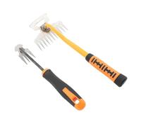 Aumotop Rastrello da Giardino Preciso e Piccolo, in Acciaio Inox, per Diserbo e Giardinaggio Efficaci, Manico in Gomma, Ottimo per il Giardinaggio, Adatto Giardiniere, 2 Pezzi