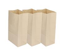 Aumotop Sacchetti di Carta Kraft per Uso Alimentare Resistenti Ai Grassi per Microonde e Congelatore, 100 Pezzi, Sacchetti della Spesa Monouso in Carta Kraft Marrone Panini, Pretzel (180x90x55mm)