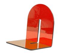 Aumotop Scaffale per Libri da Tavolo a Forma di L Addensato con Fermalibri in Acrilico Durevole, Struttura di Supporto Stabile, per Biblioteca Home Office, 130 G (Rosso traslucido)