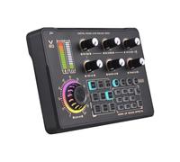 Aumotop Scheda Wireless BT Mixer di Alta qualità con Effetti DJ per Trasmissioni Dal Vivo Ideale per Rispondere a Chiamate/registrare ABS Nero 6,9 * 4,5 * 1 Pollice