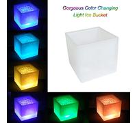 Aumotop Secchiello per il Ghiaccio a LED Ad Alta capacità da 3,5 Litri con Luce Che Cambia Colore, Ideale per Feste in Casa, Bar, Club, Barile di Ghiaccio Alimentato a Batteria