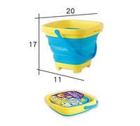 Aumotop Secchio da Spiaggia Compatto per Sabbia, Giocattolo, Facile da Riporre, Foro per Appendere Il Secchio Pieghevole, Uso Interno o Esterno, 20 X 3 Cm (Blu)