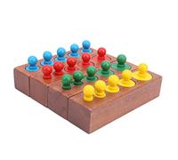 Aumotop Set di Blocchi di Prese Cilindriche per il Gioco Sensoriale per L'apprendimento Precoce del Bambino - Giocattoli in Legno, 24 Pezzi, 15 X 3,5 X 16 Cm