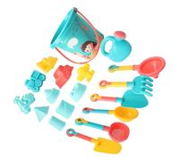 Aumotop Set di Giocattoli da Spiaggia con Sabbia da 18 Pezzi per Bambini, Secchio Spiaggia Colorato e Resistente, Pala e Rastrello per Divertimento all'Aria Aperta