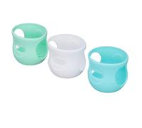 Aumotop Set di Manicotti per Biberon da 4 Oz con Bellissimo Design e Funzione Antiscottatura per L'alimentazione dei Neonati, Realizzati in Silicone Alimentare, 3 Pezzi (Bianco+Verde chiaro+Verde
