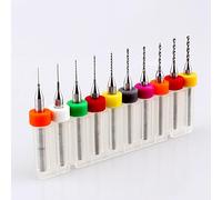 Aumotop Set di Mini Punte Elicoidali per Micro PCB, Incisione in Carburo di Tungsteno per Strumenti Hardware, Set da 10 Pezzi, Dimensioni 0,3 Mm-1,2 Mm, Adatte Circuiti PCB