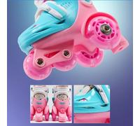 Aumotop Set di Pattini a Rotelle Flash, Scarpe da Pattinaggio per Principianti per Bambini, con Casco, Ginocchiere e Gomitiere, Zaino Barriera Ragazzi e Ragazze (S)