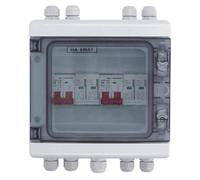 Aumotop Sezionatore Solare DC500V Impermeabile 2 in 2 Out con Protezione Contro le Sovratensioni Scatola Combinatrice Fotovoltaica per Connesso Alla Rete Solare per Uso Domestico